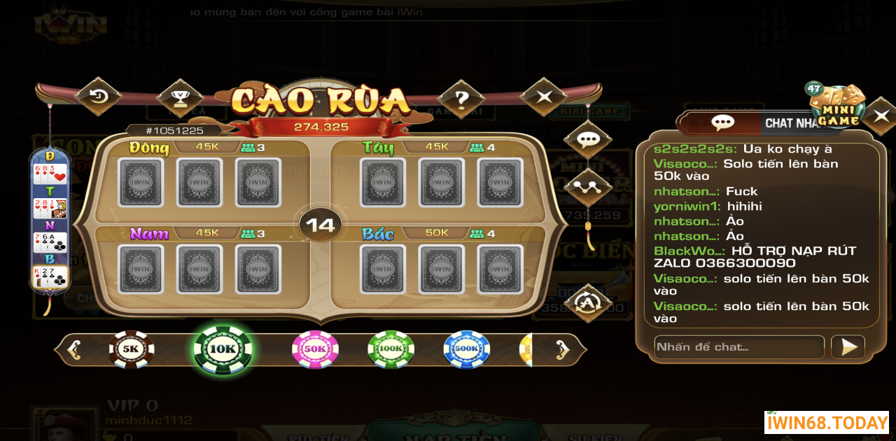 Cào rùa minigame tại Iwin